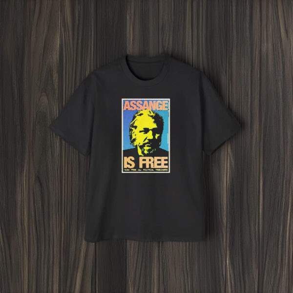 Assange Is Free Now Free All Political Prisoners T-Shirt2