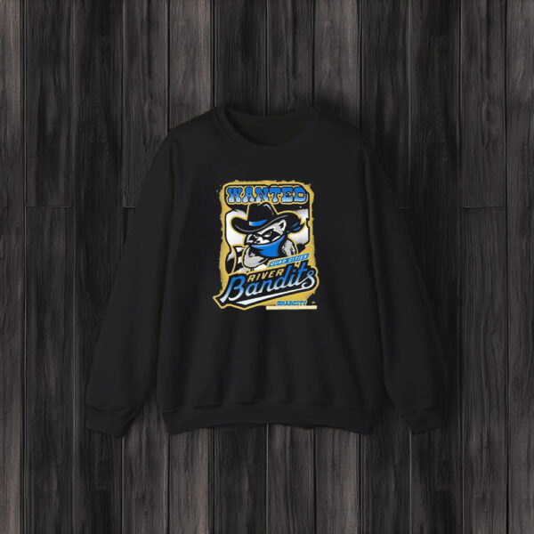 Wanted Quad Cities River Bandits Gravity T-Shirt3