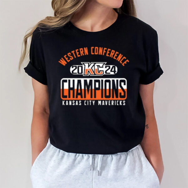 Champions Kansas City Mavericks Western Conference 2024 T-Shirt