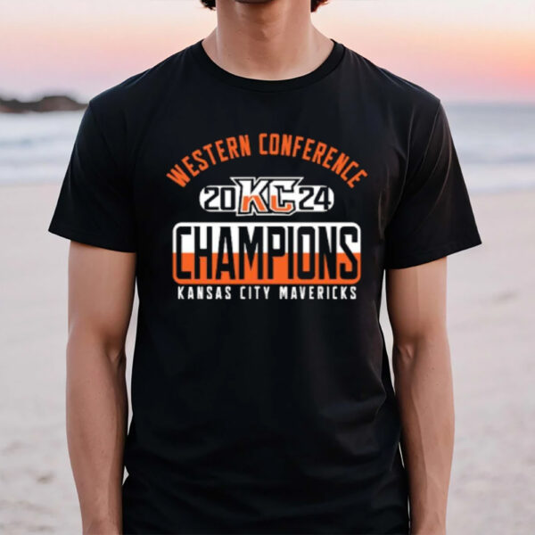 Champions Kansas City Mavericks Western Conference 2024 T-Shirt1