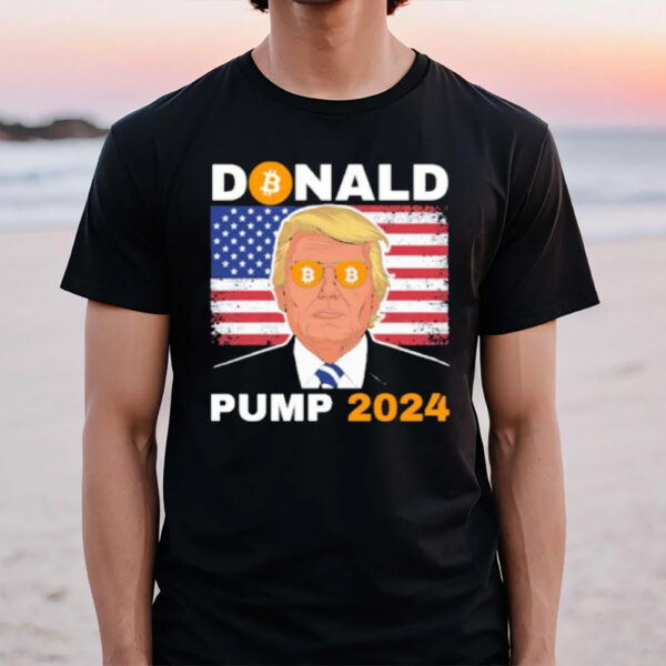 Donald Pump 2024 Bitcoin Eyes America Flag Fight Make America Great Again T-Shirt1