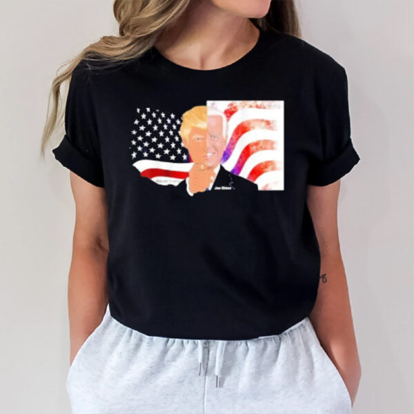 Donald Trump Usa Vs. Joe Biden Usa Half Portrait T-Shirt