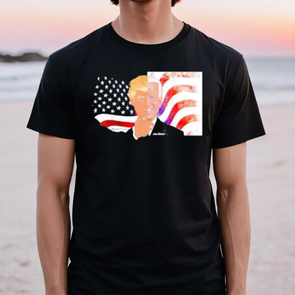 Donald Trump Usa Vs. Joe Biden Usa Half Portrait T-Shirt1