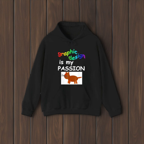 Graphic Design Is My Passion Cat Draw 2024 T-Shirt2