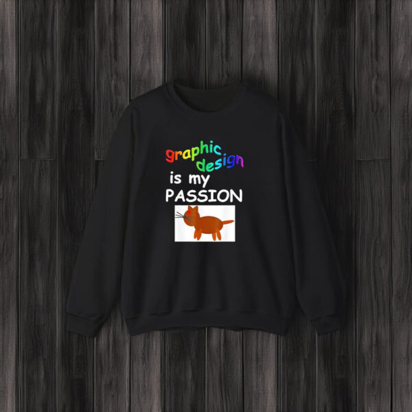 Graphic Design Is My Passion Cat Draw 2024 T-Shirt3