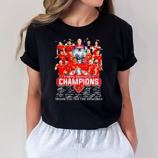 Uefa Euro Champions 2024 Celebration Signatures Thank,you For The Memories T-Shirt