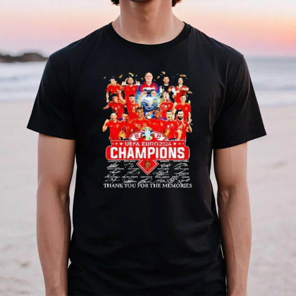 Uefa Euro Champions 2024 Celebration Signatures Thank,you For The Memories T-Shirt1