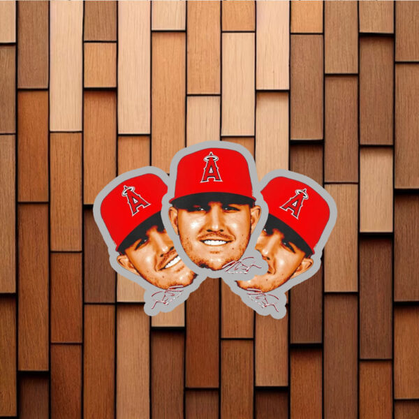 Los Angeles Angels Mike Trout 27 Big Head Signature Stickers