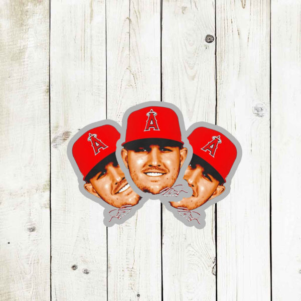 Los Angeles Angels Mike Trout 27 Big Head Signature Stickers