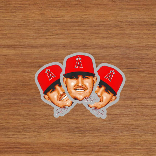 Los Angeles Angels Mike Trout 27 Big Head Signature Stickers