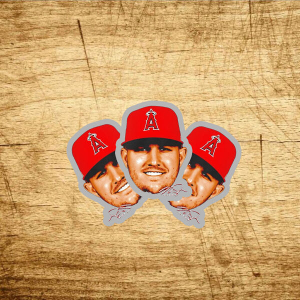 Los Angeles Angels Mike Trout 27 Big Head Signature Stickers