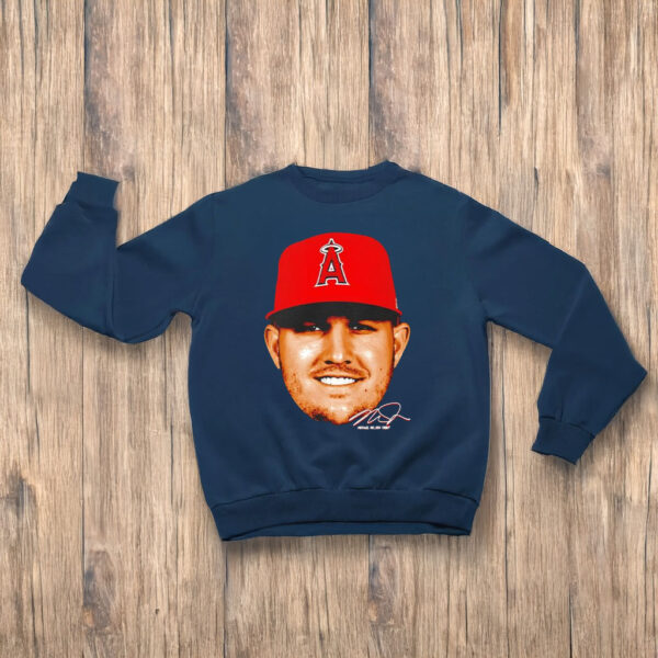 Los Angeles Angels Mike Trout 27 Big Head Signature T-shirts