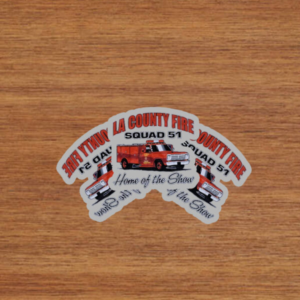 Los Angeles County Fire Station 127 Emergency!Show Shirt Squad 51 LARGE Stickers