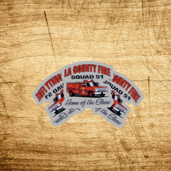 Los Angeles County Fire Station 127 Emergency!Show Shirt Squad 51 LARGE Stickers