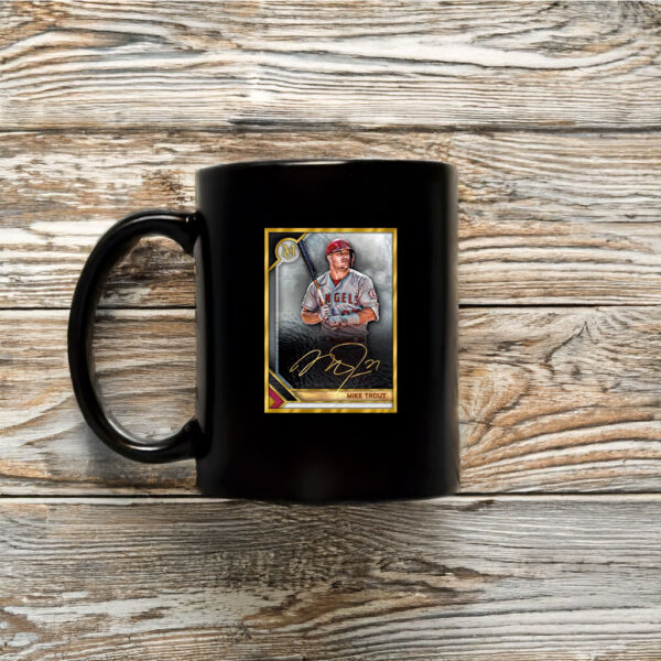 Mike Trout Los Angeles Angels Museum Collection Framed Signature Mug Coffee