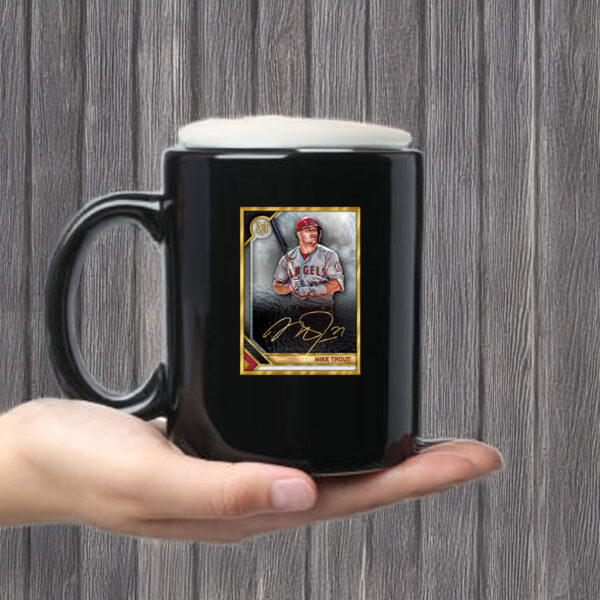 Mike Trout Los Angeles Angels Museum Collection Framed Signature Mug Coffee